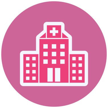 Hastane binası ikon vektör illüstrasyonu 