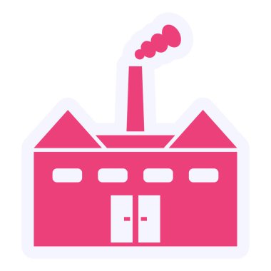 Fabrika binası ikon vektör illüstrasyonu