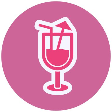 Kokteyl cam ikonu vektör illüstrasyonu 