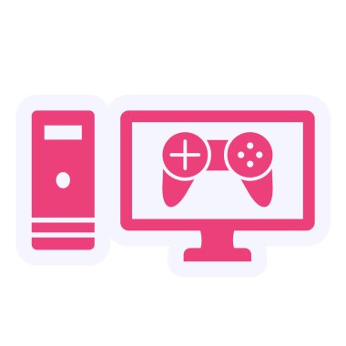 Oyun Pc Vektörü Kabartma Simgesi Tasarımı 