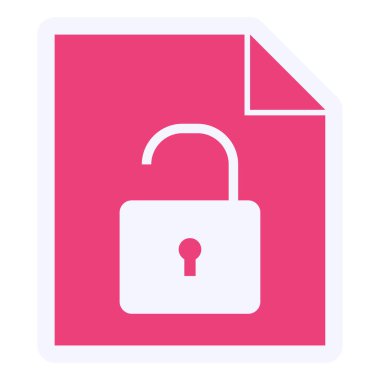  Güvensiz Belge Vektörü Glyph Simgesi Tasarımı