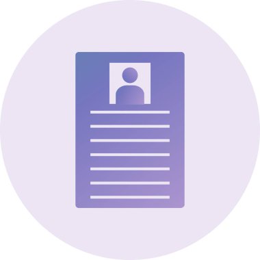 cv. web icon simple illustration. Resume 