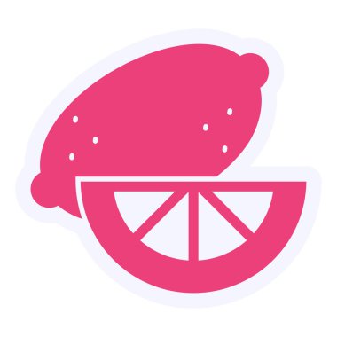 lemon icon, simple illustration. flat design style