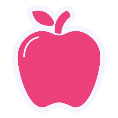 Elma. Web simgesi vektör illüstrasyonu