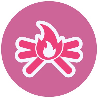 Bir ateş simgesinin vektör illüstrasyonu 