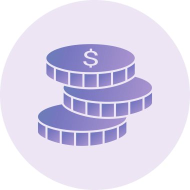 Dolar sikkeleri simge vektör illüstrasyonu