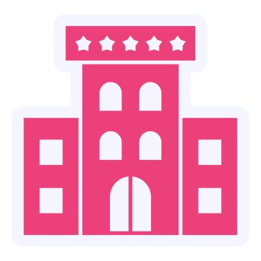 Otelde. Web simgesi basit illüstrasyon