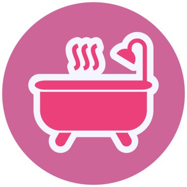 Jakuzi Vektörü Kabartma Simgesi Tasarımı