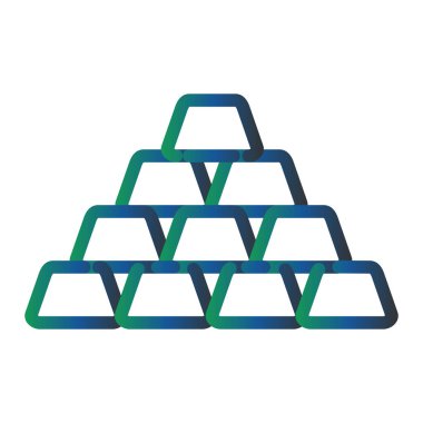 Beyaz arkaplanda altın külçeleri simgesi. vektör illüstrasyonu
