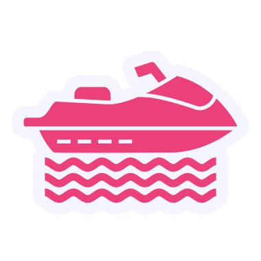 Jet Ski, simple web illustration  