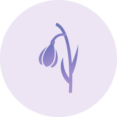 simple Snowdrop flower icon of floral plant 