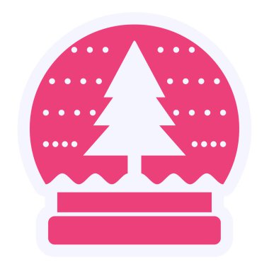 Kar ikonu vektör illüstrasyon tasarımlı Noel ağacı