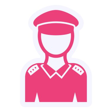 Polis memuru ikon vektör illüstrasyonu