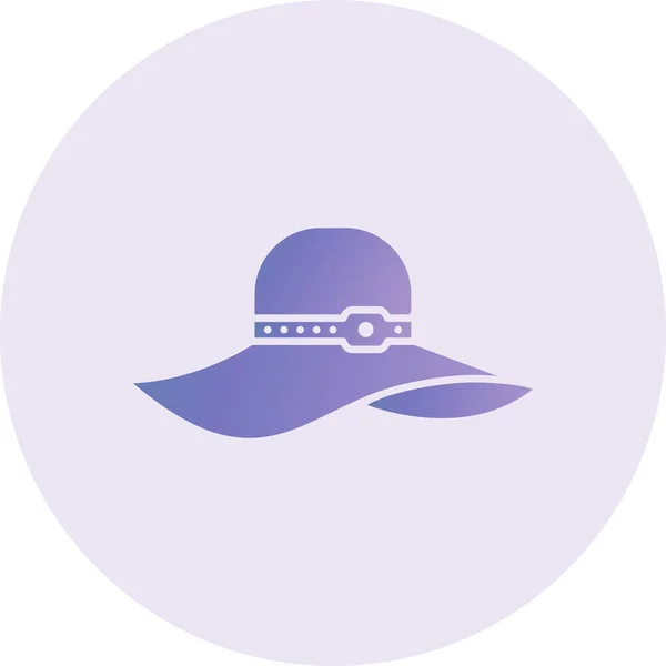 Ladies Hat Vector Glyph Icon Design — Stok Vektör