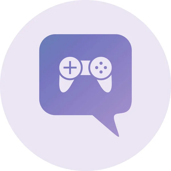 Gaming Chat Vector Glyph Σχεδιασμός Εικονιδίων — Διανυσματικό Αρχείο