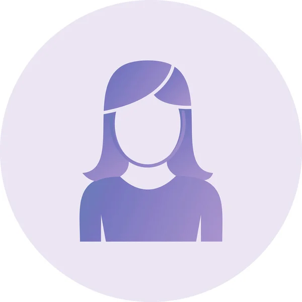 Жінка Значок Аватар Символ Жіночої Особи Плоский Дизайн — стоковий вектор
