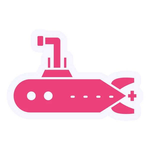Submarine Web Icon Vector Illustration — Image vectorielle