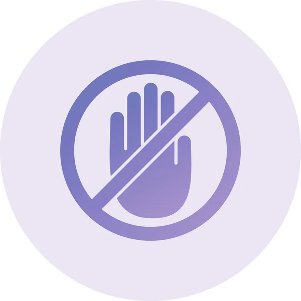 Dont Touch Vector Glyph Icon Design — Stock Vector