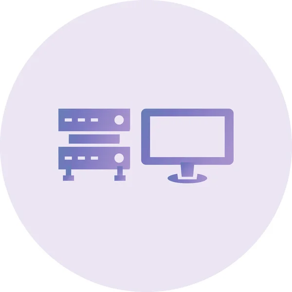 Monitoring Server Vector Glyph Icon Design — Stockový vektor