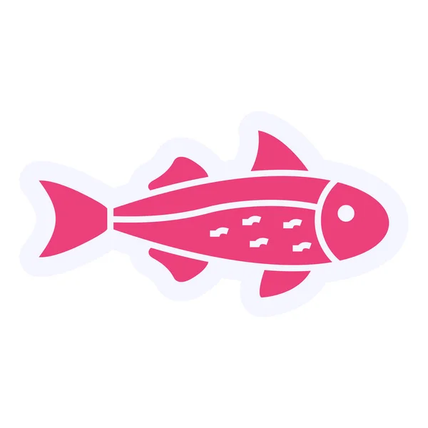 Salmon Web Icon Vector Illustration — Stok Vektör