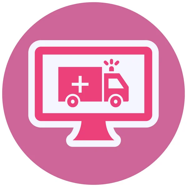 Online Ambulance Vector Glyph Icon Design — 스톡 벡터