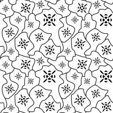 Sevimli çiçekler ve yıldızlarla kusursuz desen