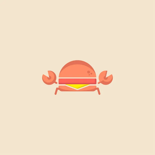 Logo Tvaru Krabího Burgeru Velmi Vhodné Pro Loga Pro Pouliční — Stockový vektor