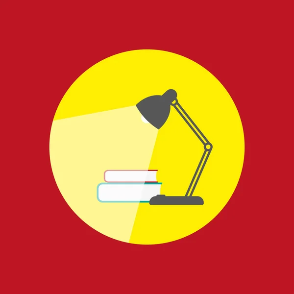 Çalışma lambaları ve bazı kitapların yassı vektör tasarımı, oda dekorasyonu veya akıllı telefon duvar kağıdı olarak çok uygun ve web arkaplanı veya simgeler için de kullanılabilir