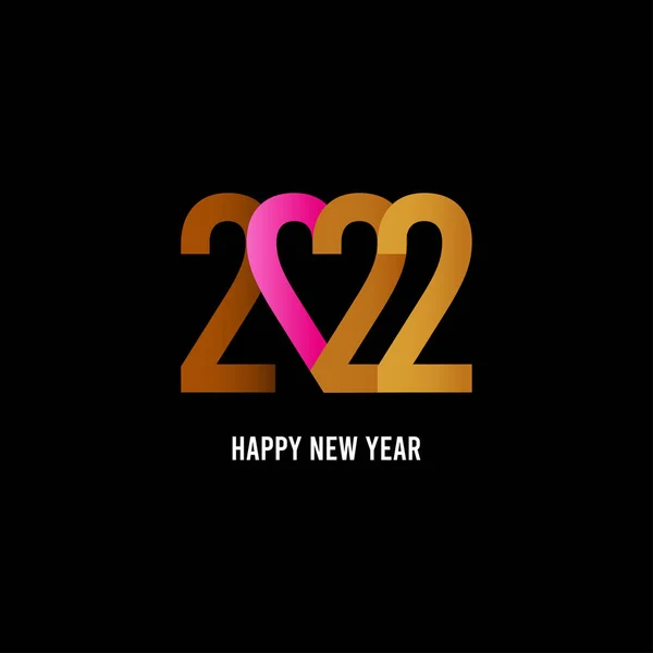 Illustration Vector Happy New Year 2022 Love — Stock Vector