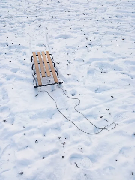 Sanki Śniegu Zimie — Zdjęcie stockowe