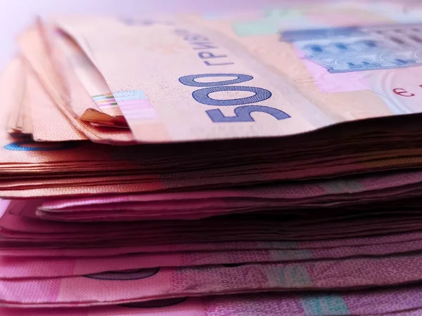 Ukrainian Hryvnia 500 Hryvnia Bills Hryvnia Uah Money Ukraine Financial 로열티 프리 스톡 사진