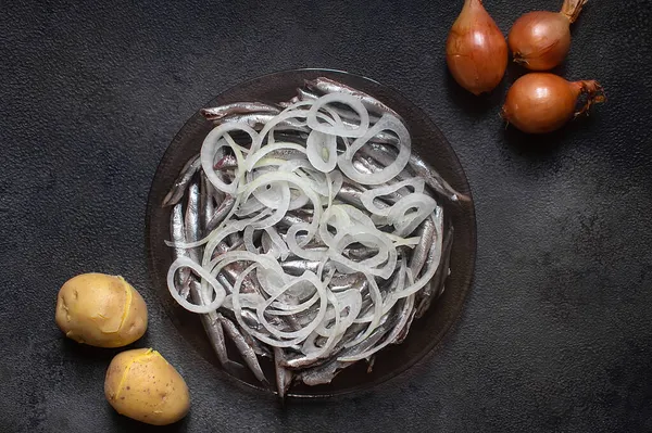 Refeições prontas de peixe salgado. Hamsa. — Fotografia de Stock