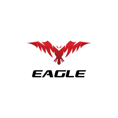 Soyut kartal logosu, negatif uzay baş kartal logosu tasarım vektörü