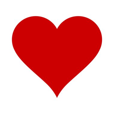 Hearts Suit. Kumarhane ikonu. Vektör illüstrasyonu