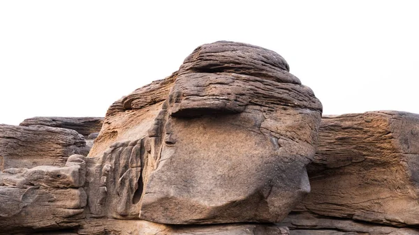 Roccia Scogliera Isolata Sfondo Bianco — Foto Stock