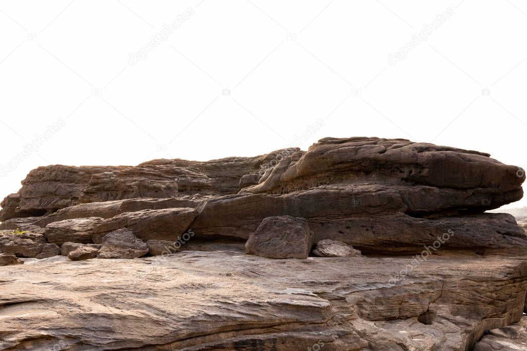 cliff rock isolated on white background 