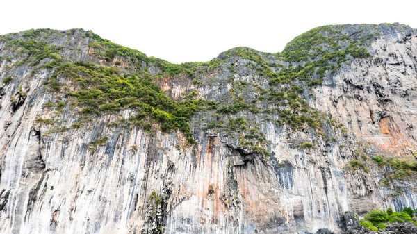 Berg Klippa Klippa Vit Bakgrund Phi Phi Thailand — Stockfoto