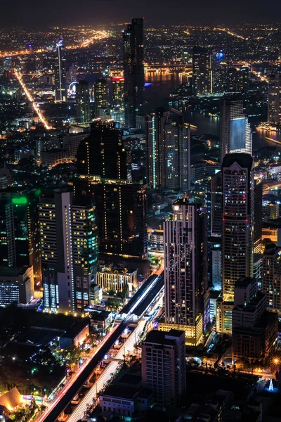 Beautiful Architecture Building Skyscraper Night Bangkok Thailand — Stock Photo, Image