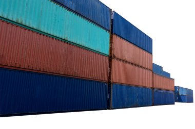 shipping container warehouse on white background isolate, 