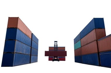 shipping container warehouse on white background isolate, 