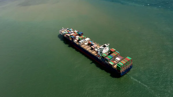 Servicios Comerciales Logísticos Exportación Importación Contenedores Envío Carga Puerto Transporte —  Fotos de Stock