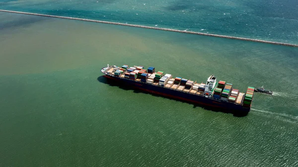 Container Ship Export Import Business Services Logistics Shipping Cargo Harbor — Fotografia de Stock
