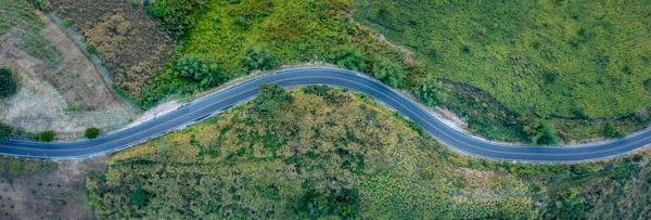 Воздушный Пейзаж Видом Горные Тропы Сельской Дороги Между Городом Doi — стоковое фото