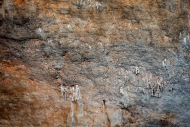 Kra bi Tayland adasındaki kaya uçurumunun doku detayları.