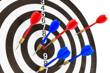 hedef dart oyuncusu meditasyonu ve beyaz arkaplanda görselleştirme