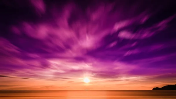 Foto Púrpura Crepúsculo Cielo Balance Blancos Effece Resplandor Todo Color — Foto de Stock