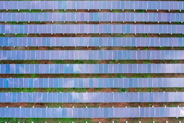 공중에서 지붕에 지판이나 전지를 수있습니다 발전소 에너지 — 스톡 사진
