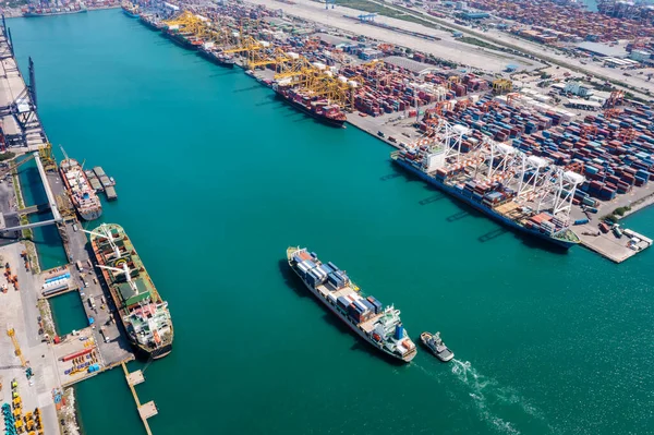 Nave Carico Container Porto Spedizione Funzionante Servizi Business Industria Importazione — Foto Stock