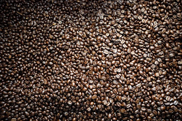 Close Roasted Process Coffee Beans Background Abstract Natural Light — Stock Photo, Image