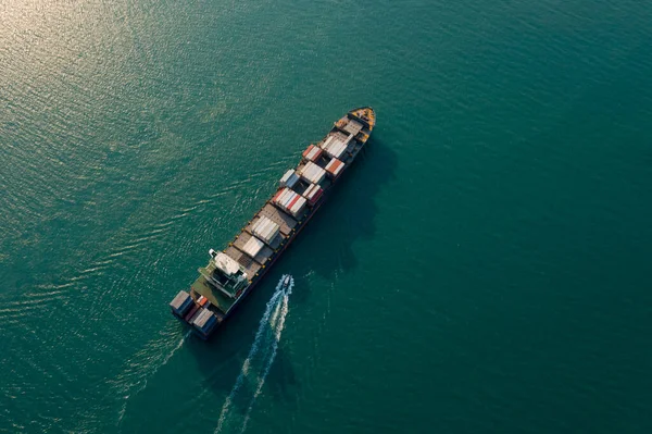 Logística Transporte Contêineres Negócios Navios Carga Importação Serviços Exportação Aérea — Fotografia de Stock